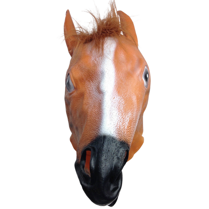 Horse Head Face Mask Halloween Latex Rubber Costume Party - One Size