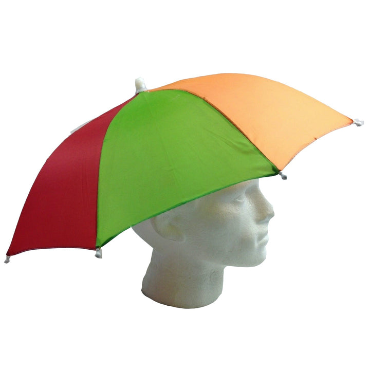 2pcs Set Rainbow Umbrella Hat + 70s Fake Moustache Costume Props Novelty Fancy