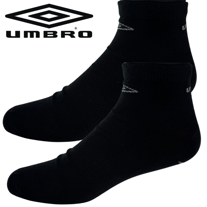 Umbro Mens Trainer Ankle Socks - Black - 1 Pack of 3 Pairs - EU 39-42