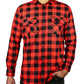 Jacksmith Quilted Flannelette Shirt Mens Jacket 100% Cotton Padded Warm Winter Flannel - Red/Black - 4XL