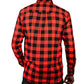 Jacksmith Quilted Flannelette Shirt Mens Jacket 100% Cotton Padded Warm Winter Flannel - Red/Black - 4XL