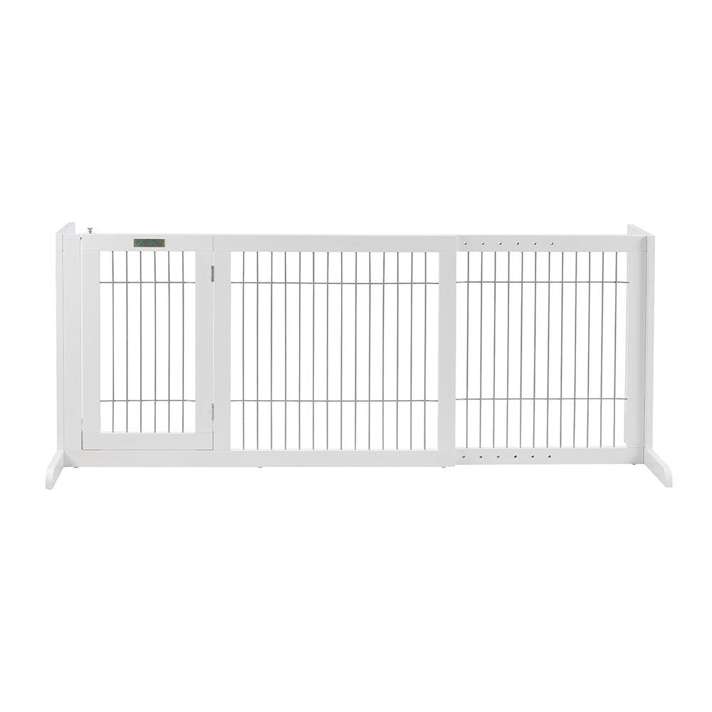 Freestanding Retractable Dog Barrier with Gate Large