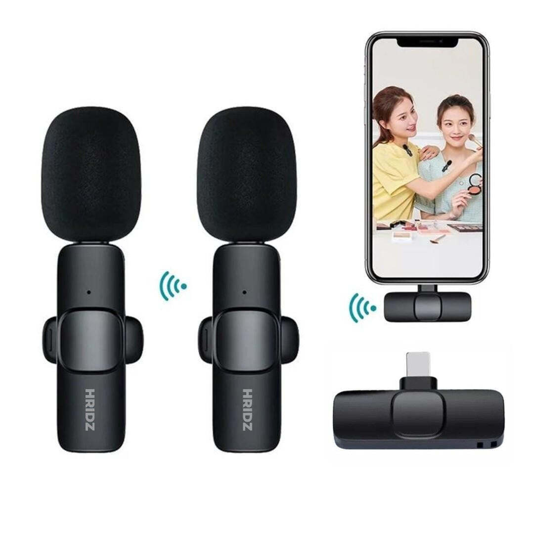 Hridz K9 Wireless Rechargeable 2 in 1 Lightning Microphone For Lightning Port Devices Recording Interview