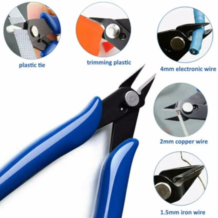 170-Blue Flush Cutter Mini Diagonal Cutting Pliers Side Cutter Nippers Wire Cutter