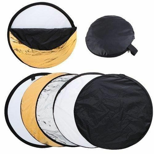 HRIDZ 80CM Portable 5 in 1 Collapsible Round Multi Disc Light Reflector