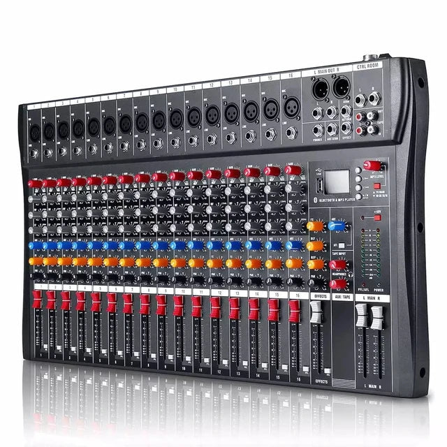 Hridz 16 Channels Audio Sound Mixer Mixing DJ Console USB with 48V Phantom Power