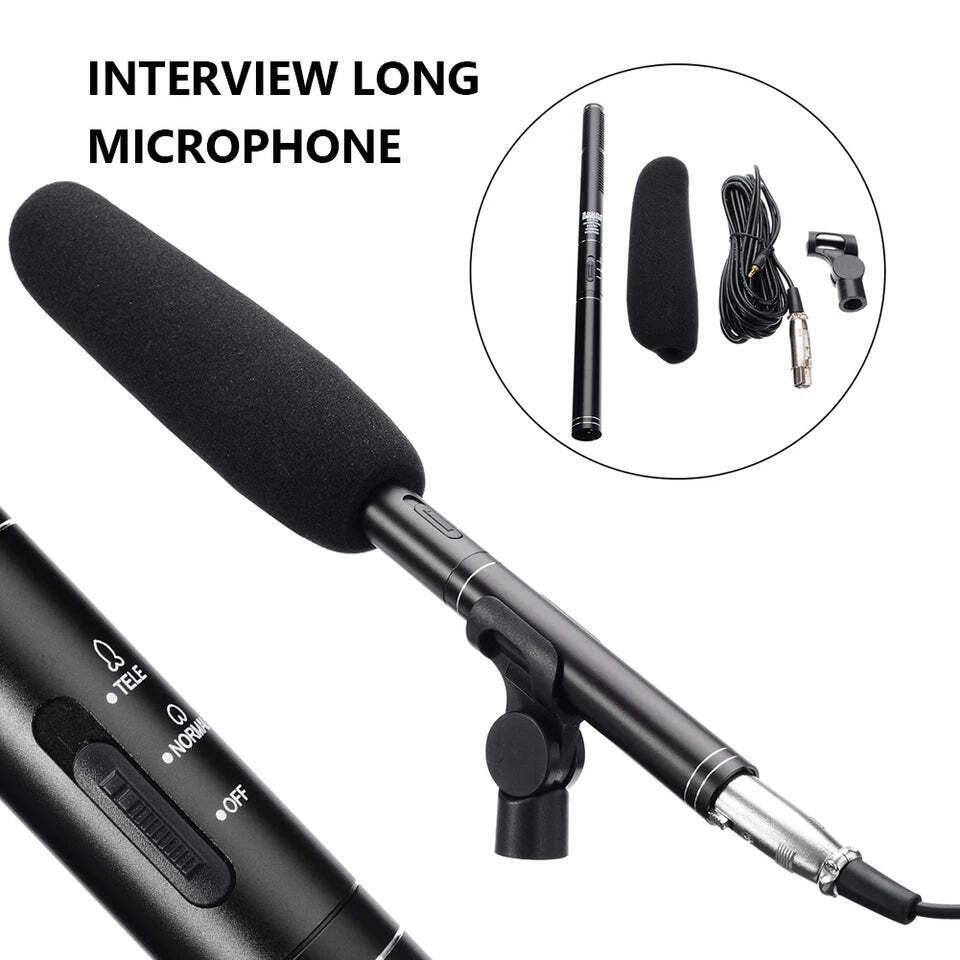 HZ-320 Professional Studio Condenser Shotgun Microphone for Filmmaking and Interview Recording