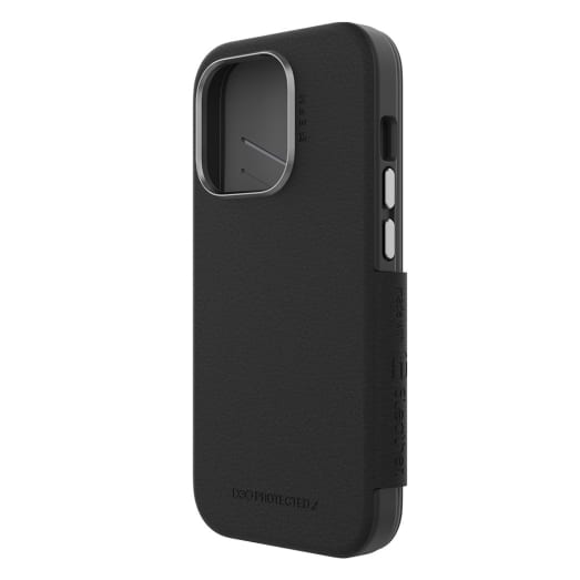 EFM Monaco Case Armour with ELeather and D3O 5G Signal Plus Technology For iPhone 13 (6.1")/iPhone 14 (6.1") - Black / Space Grey