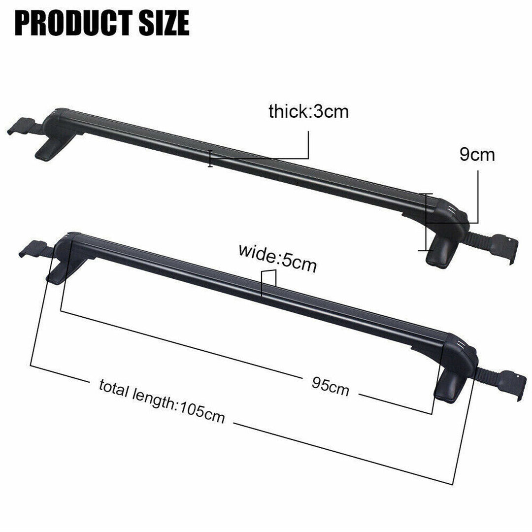 105cm Universal Car Roof Racks Carrier Adjustable Cross Bars Aluminium Alloy Lockable