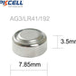 BUTTON CELL BATTERIES [10 pack]: 1.5V - AG3 - LR41 - G3 - 192