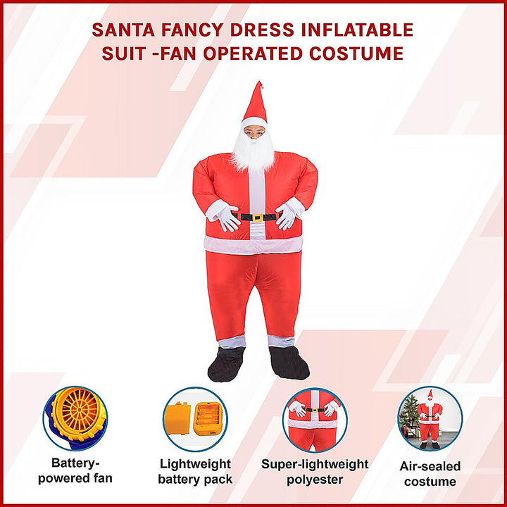 SANTA Fancy Dress Inflatable Suit -Fan Operated Costume