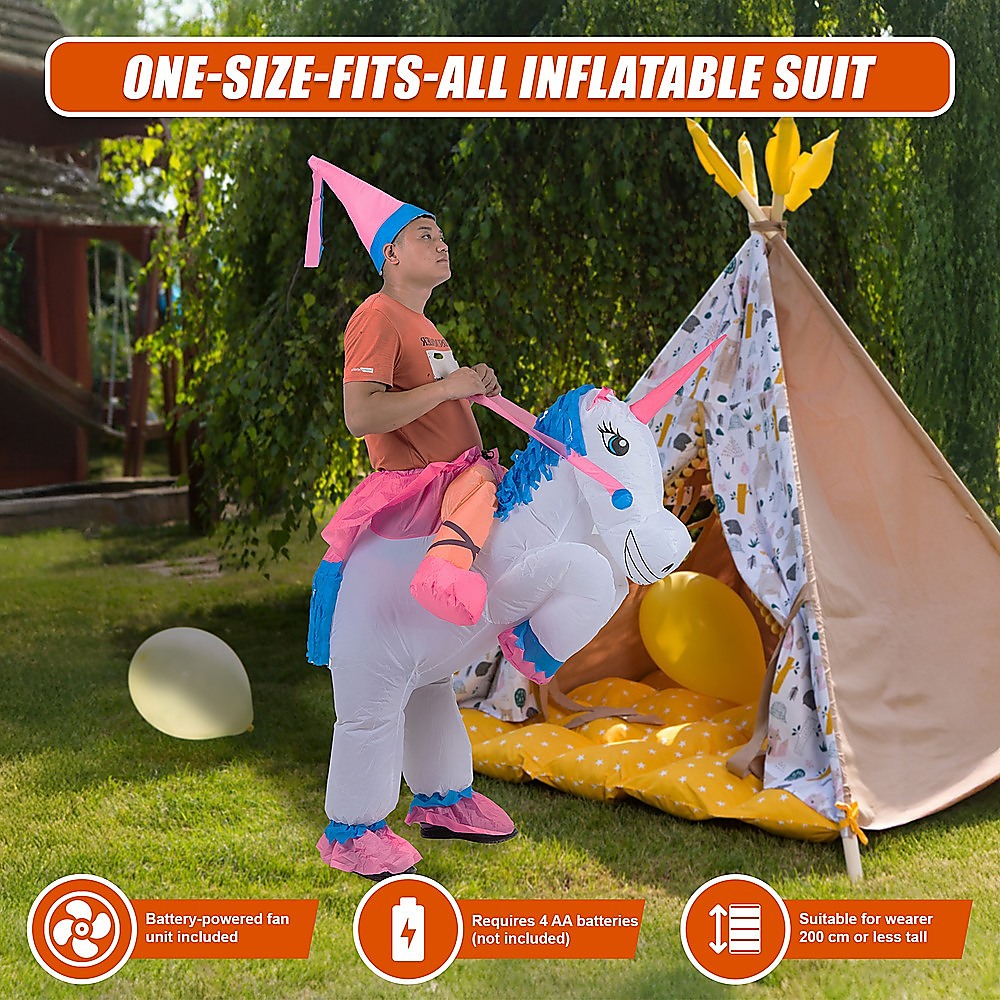 UNICORN Fancy Dress Inflatable Suit -Fan Operated Costume