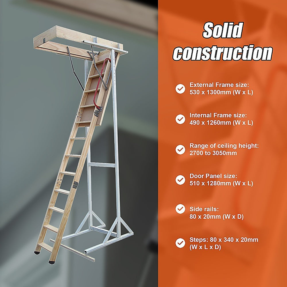 Attic Loft Ladder - 2700mm to 3050mm