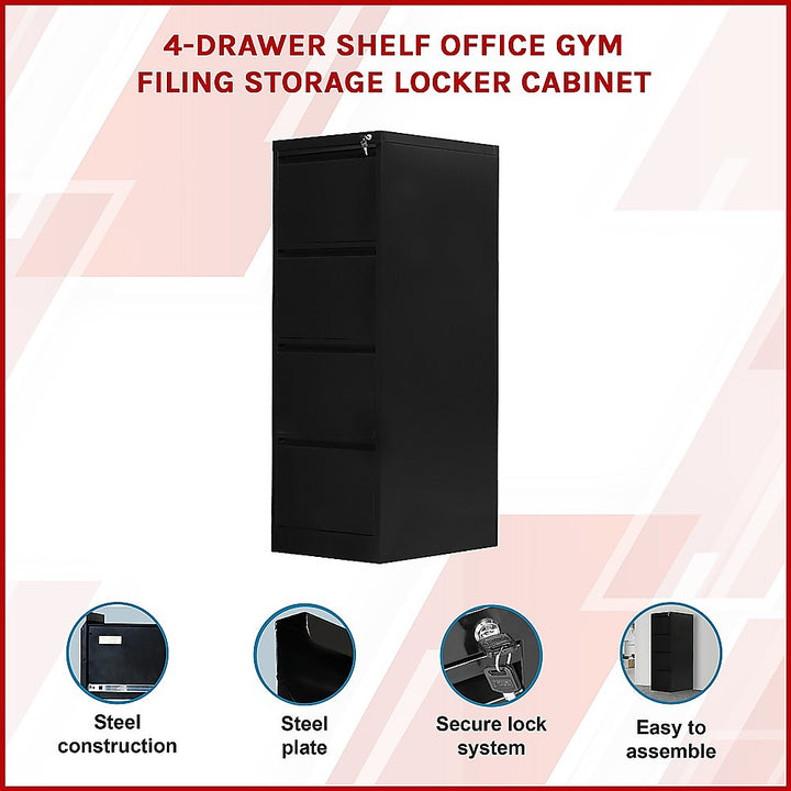 4-Drawer Shelf Office Gym Filing Storage Locker Cabinet