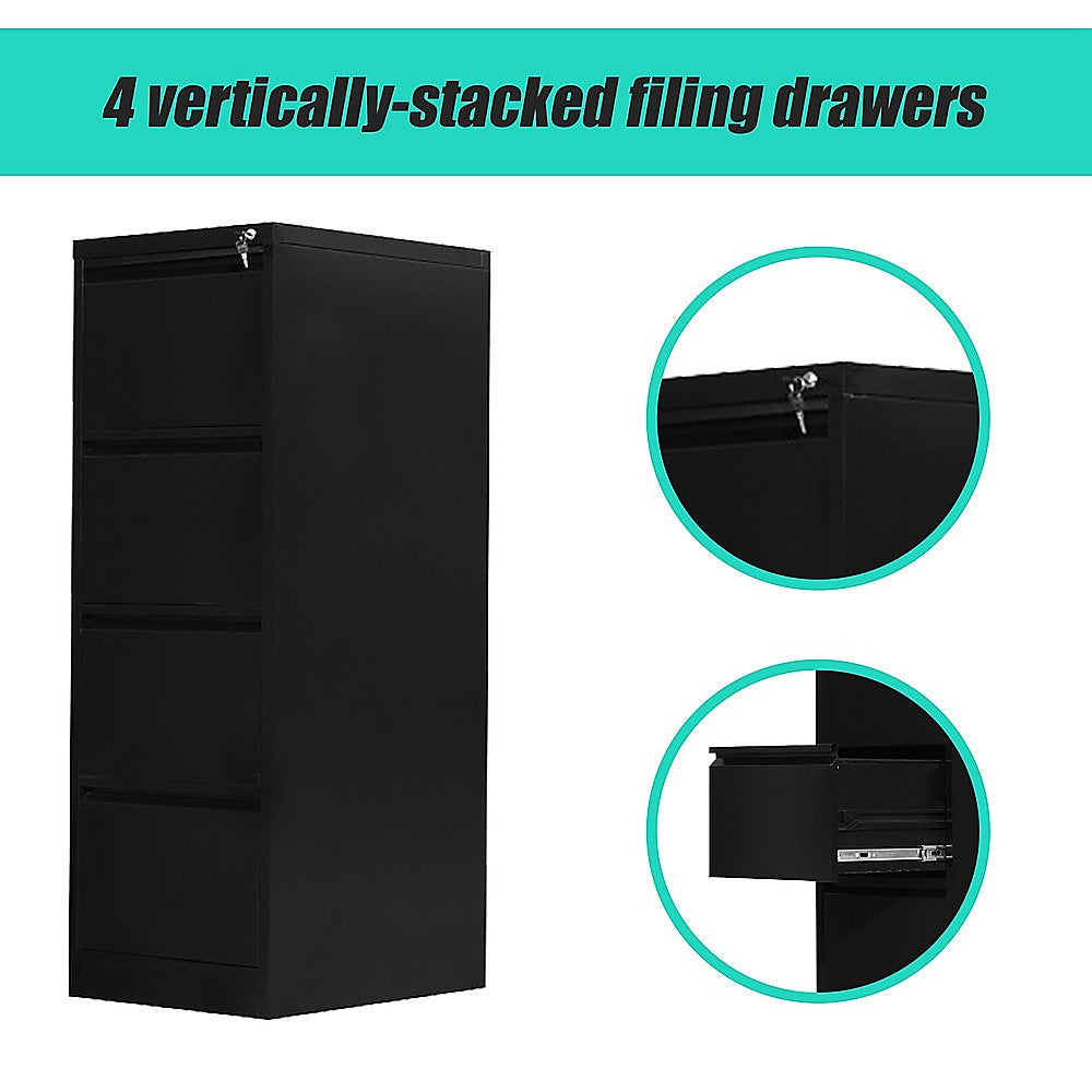 4-Drawer Shelf Office Gym Filing Storage Locker Cabinet