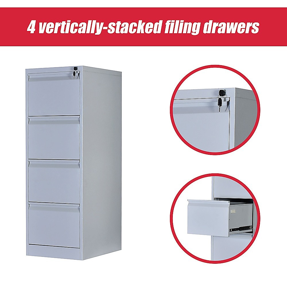 4-Drawer Shelf Office Gym Filing Storage Locker Cabinet