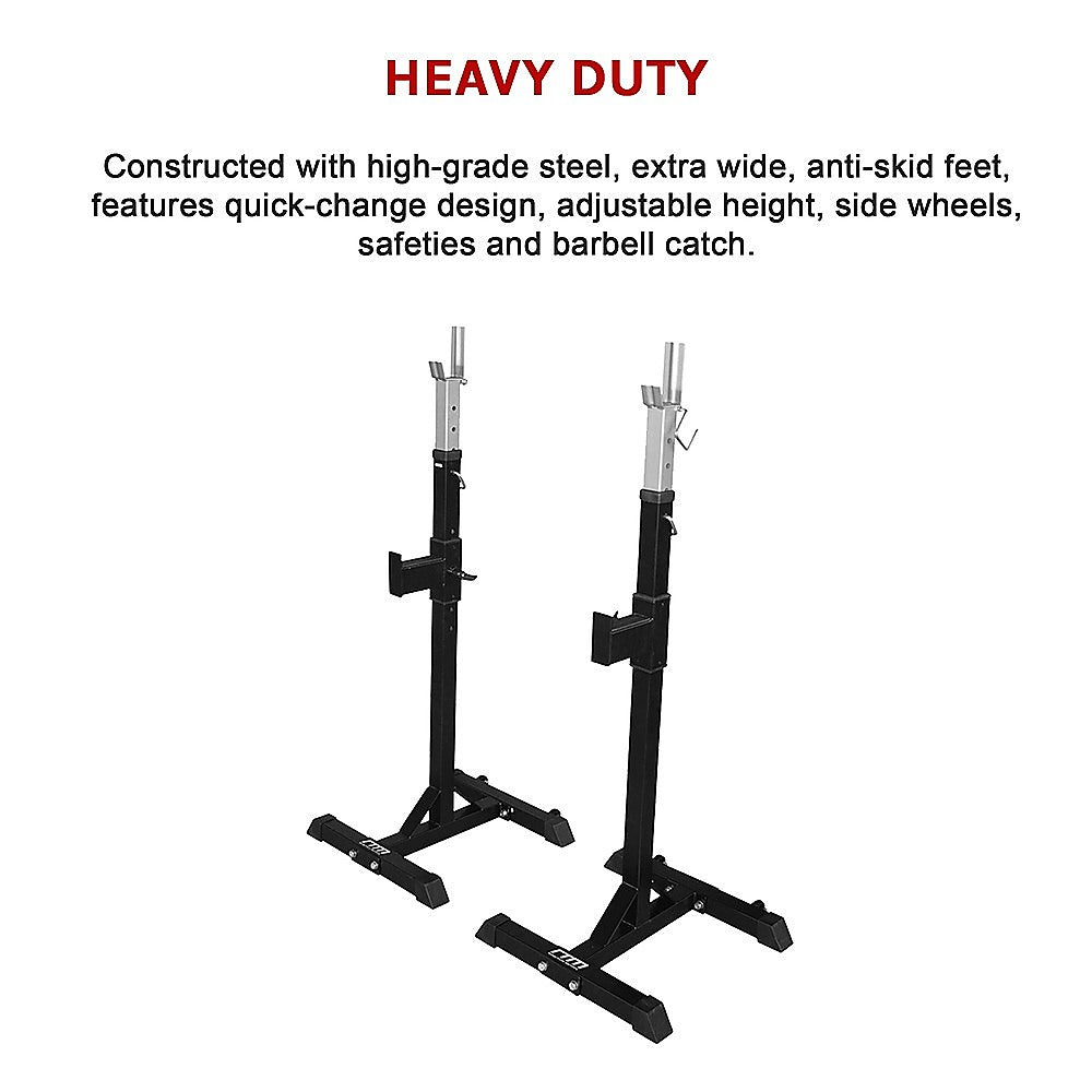 Squat Rack Stand Pair Bench Press Weight Lifting Barbell