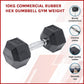 10KG Commercial Rubber Hex Dumbbell Gym Weight