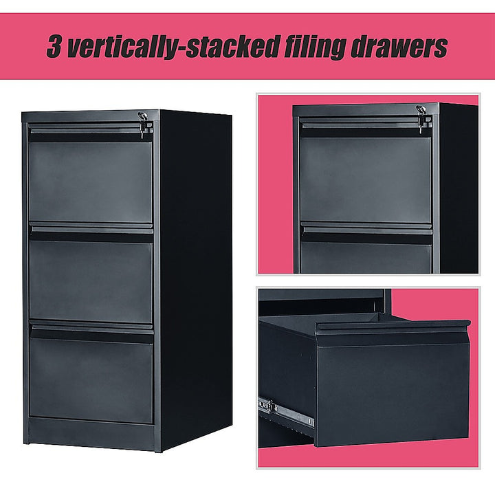 3-Drawer Shelf Office Gym Filing Storage Locker Cabinet