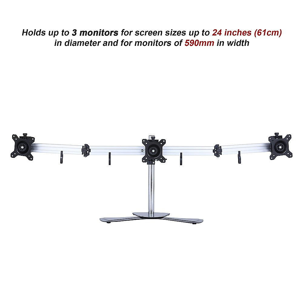 Triple Tilt LCD Monitor Mount Freestanding Desktop Stand