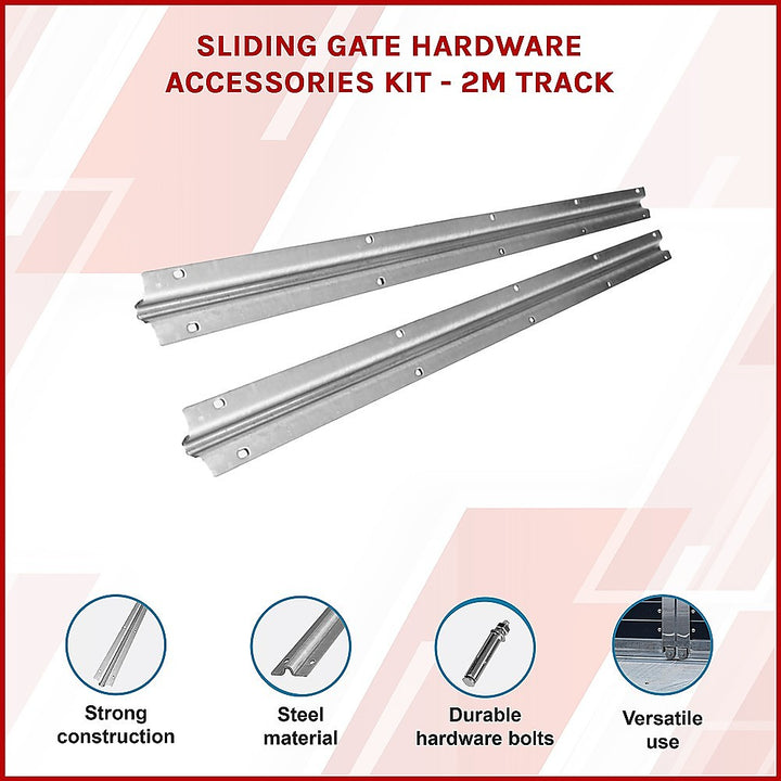 Sliding Gate Hardware Accessories Kit - 2m Track