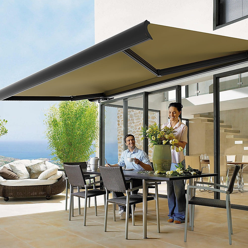 4.0m x 3.0m Retractable Folding Arm Awning Heavy Duty Full Cassette Motorised