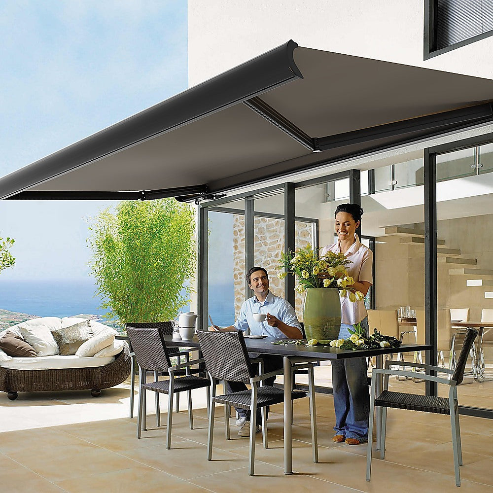 4.0m x 3.0m Retractable Folding Arm Awning Heavy Duty Full Cassette Motorised