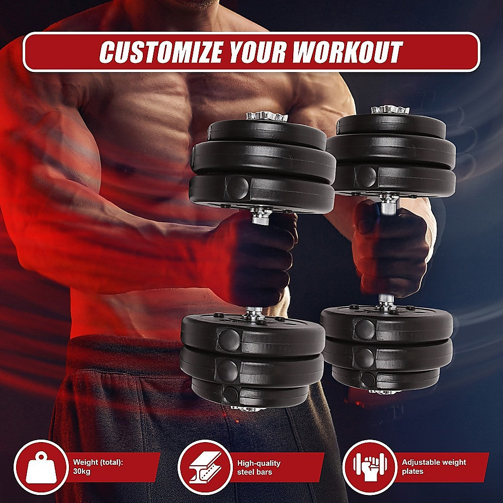 30KG Dumbbell Adjustable Weight Set