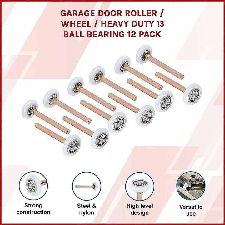 Garage Door Roller / Wheel / Heavy-duty 13 Ball Bearing 12 Pack