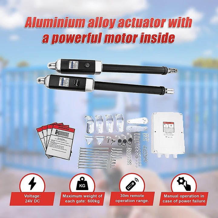 1200KG 10W Solar Double Swing Auto Motor Remote Gate Opener