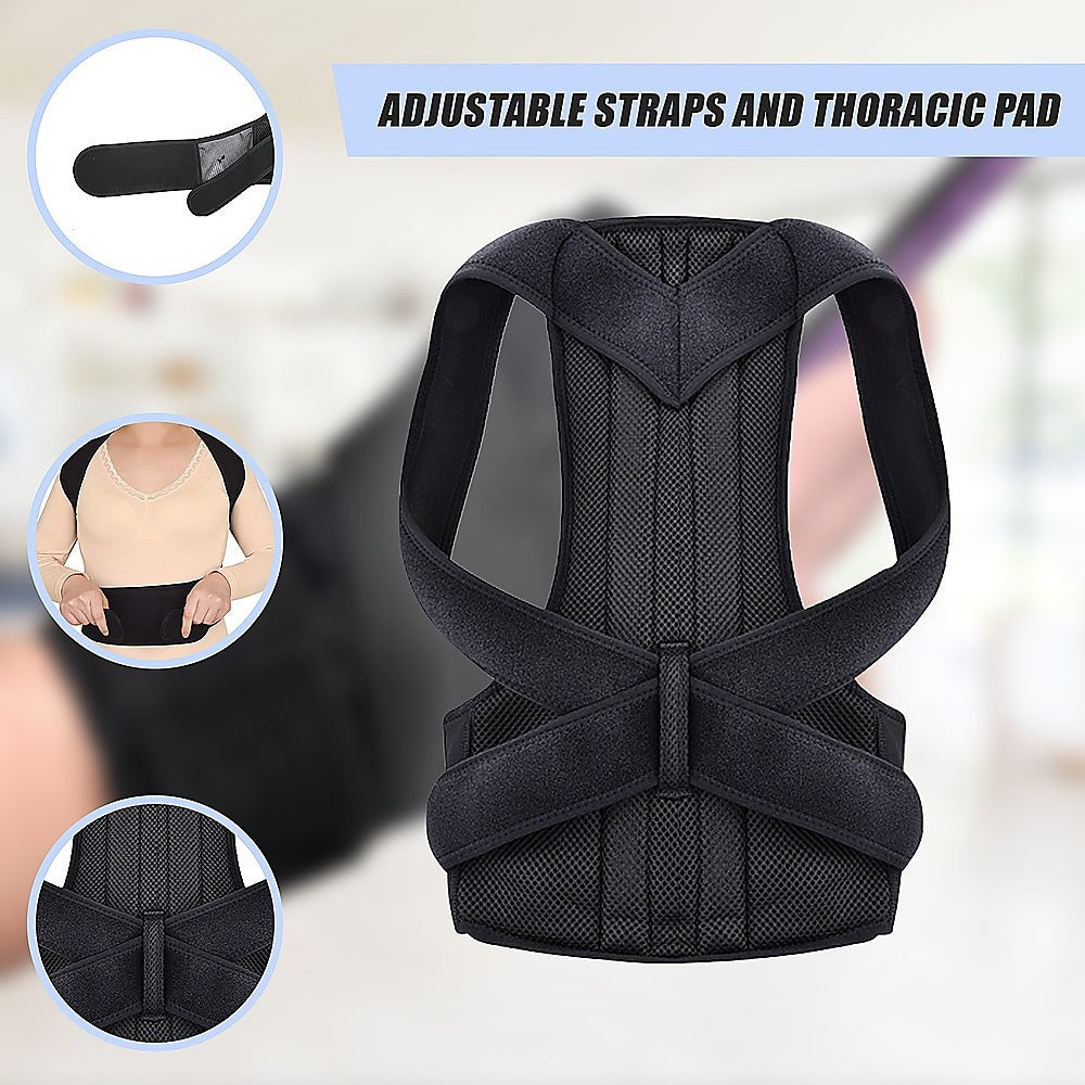 Lower Back Brace Unisex Posture Corrector Lumbar Support - Medium