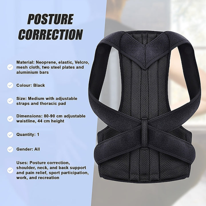 Lower Back Brace Unisex Posture Corrector Lumbar Support - Medium