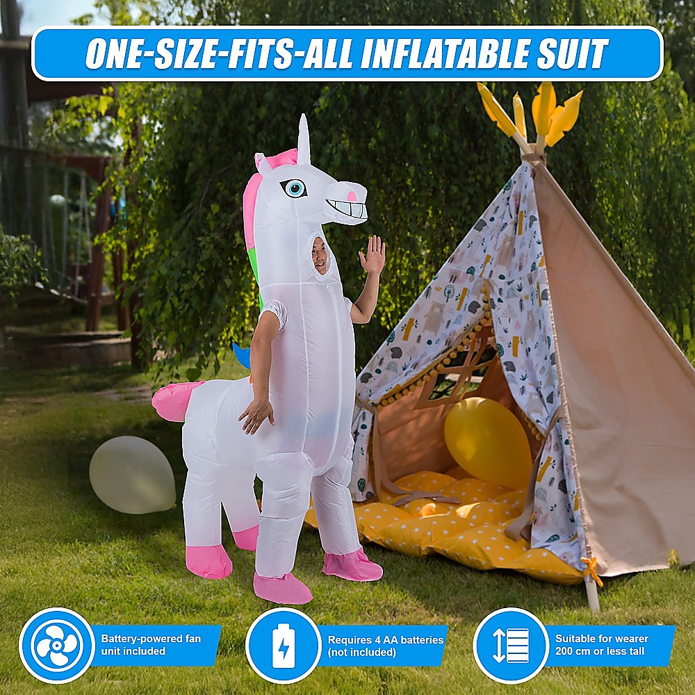 Giant Unicorn Fancy Dress Fan Inflatable Costume Suit