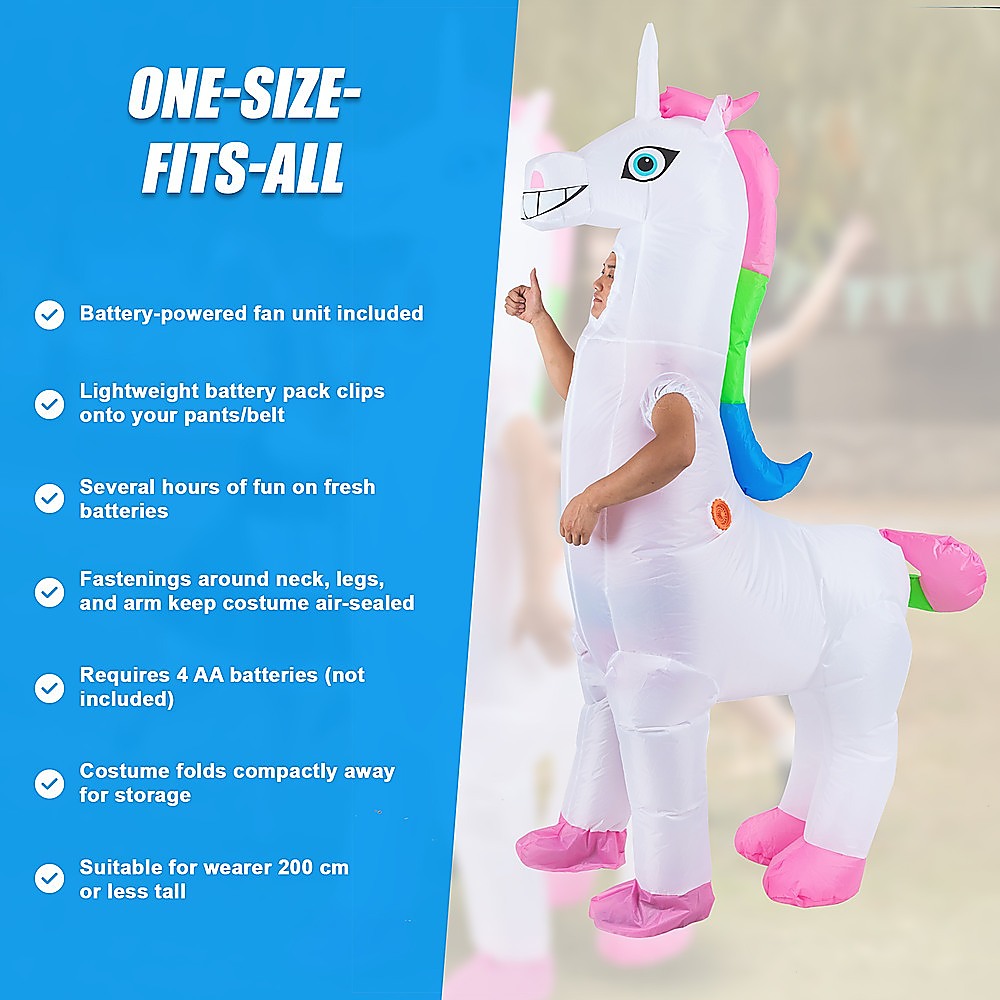 Giant Unicorn Fancy Dress Fan Inflatable Costume Suit