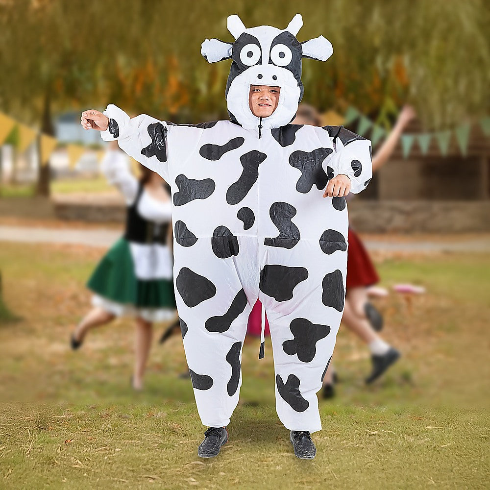 Cow Fancy Dress Fan Inflatable Costume Suit