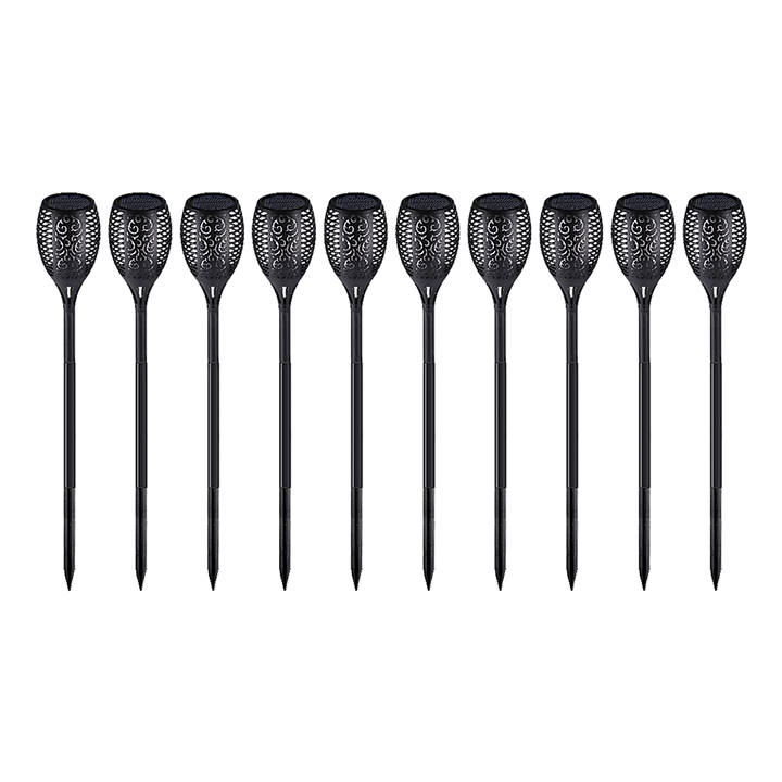 10 Pack Solar Torch Lights 96 LED Flickering Lighting Dancing Flame Garden Lamp