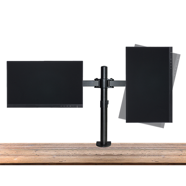 Dual LCD Monitor Desk Mount Stand Adjustable Fits 2 Screens Up To 27"