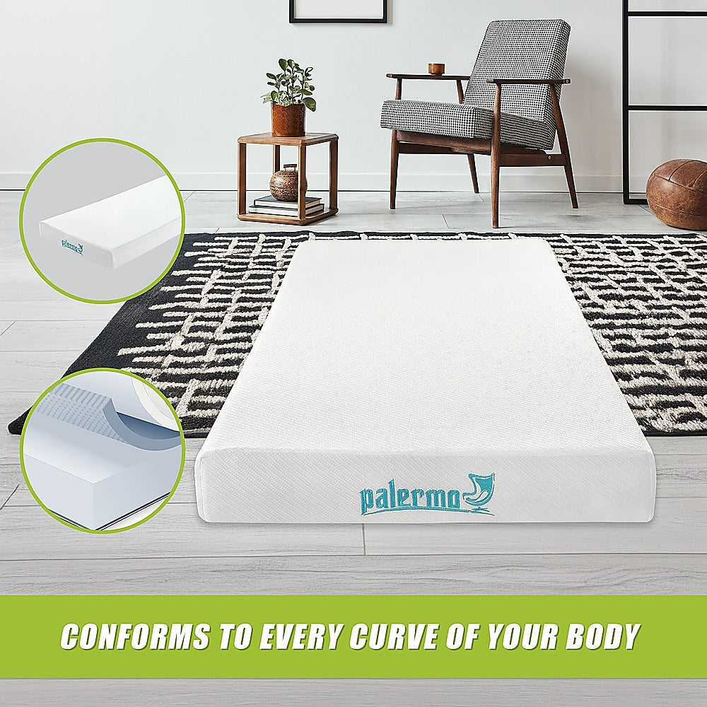 Palermo Single Mattress Memory Foam Green Tea Infused CertiPUR Approved