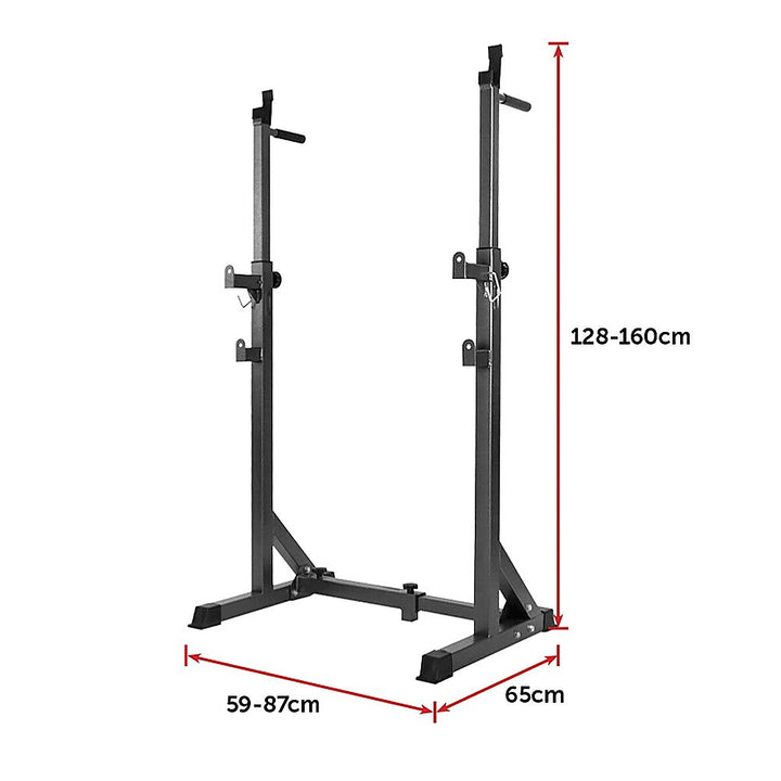 Commercial Squat Rack Adjustable Pair Fitness Exercise Weight Lifting Gym Barbell Stand