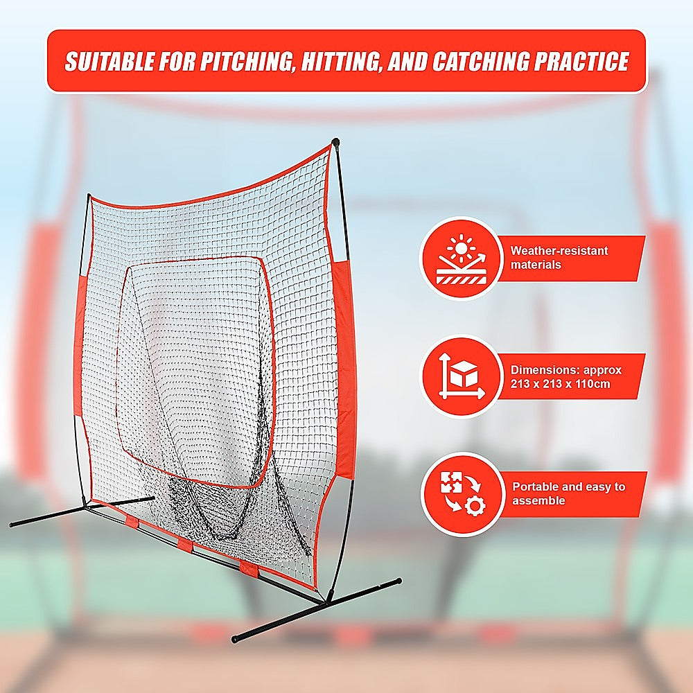 Portable Baseball Training Net Stand Softball Practice Sports Tennis