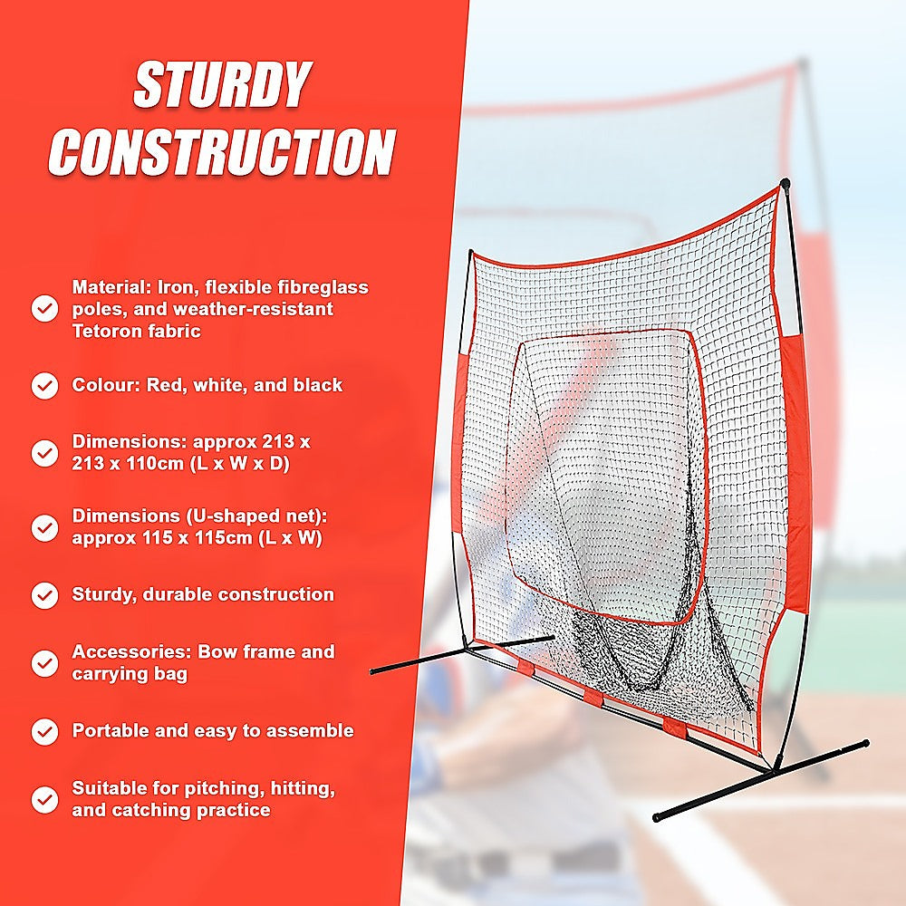 Portable Baseball Training Net Stand Softball Practice Sports Tennis