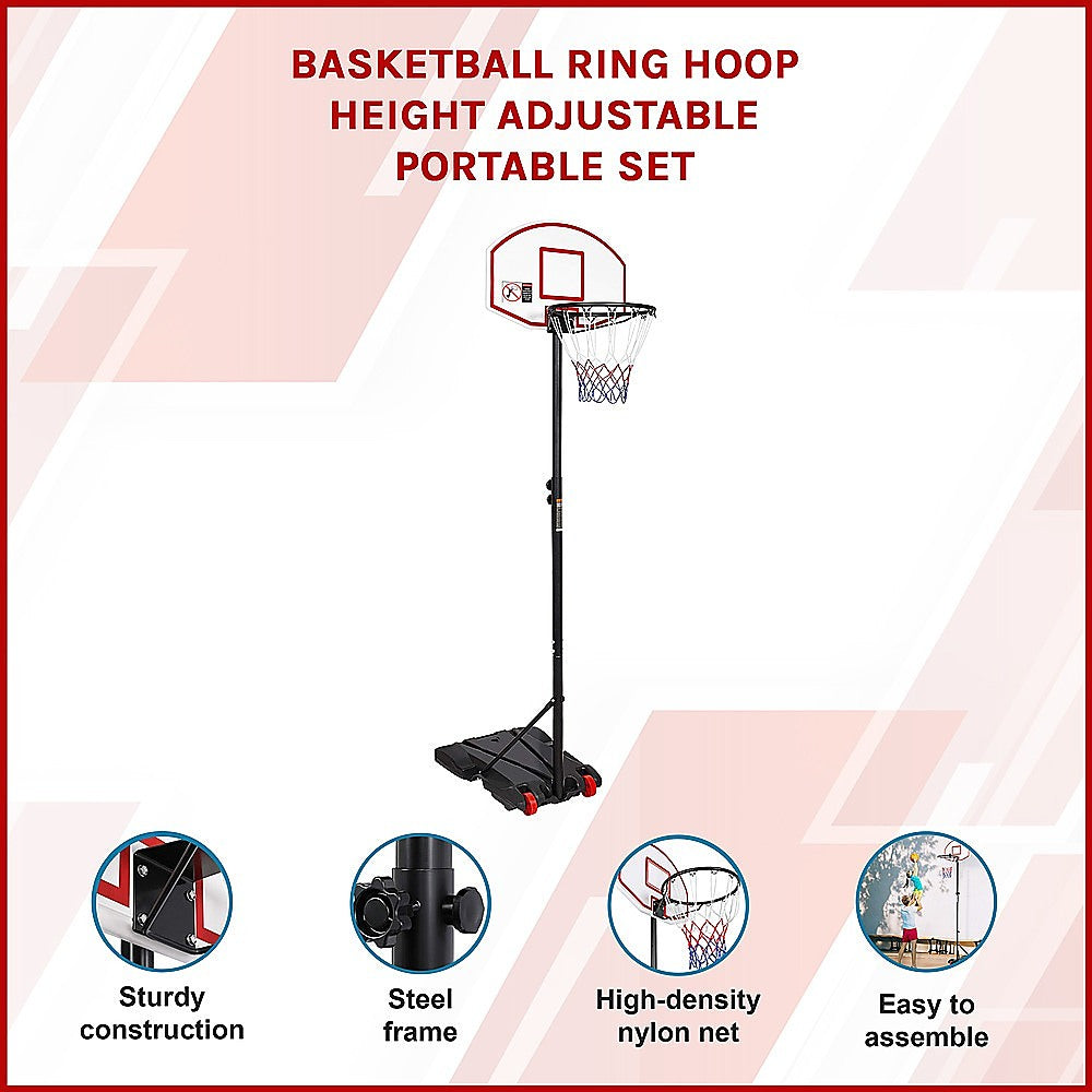 Basketball Ring Hoop Height Adjustable Portable Set