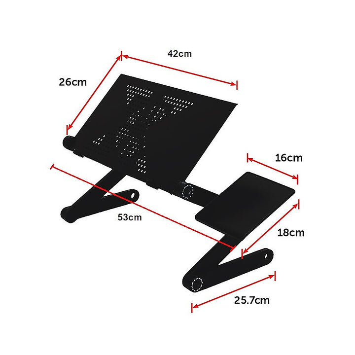 Aluminium Alloy Folding Laptop Computer Stand Desk Table Tray On Bed Mouse