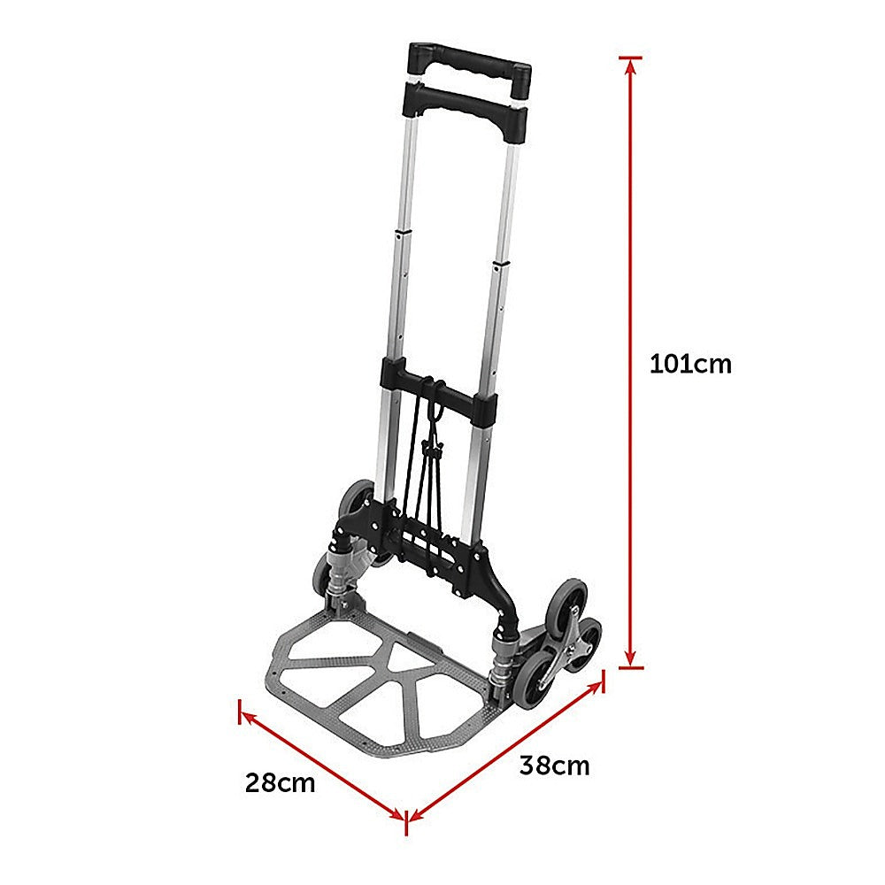 Stair Climbing Trolley 6 Wheels Aluminium Folding Hand Cart Climb Steps