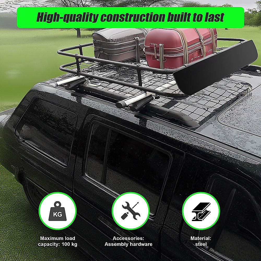 Universal Roof Rack Basket - Car Luggage Carrier Steel Cage Vehicle Cargo