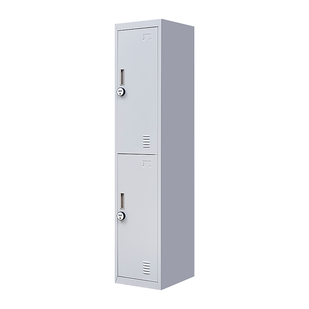 2-Door Vertical Locker for Office Gym Shed School Home Storage