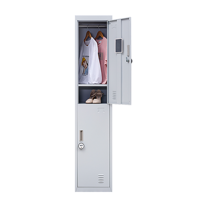 2-Door Vertical Locker for Office Gym Shed School Home Storage