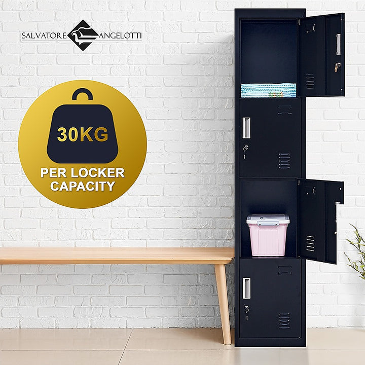 4-Door Vertical Locker for Office Gym Shed School Home Storage