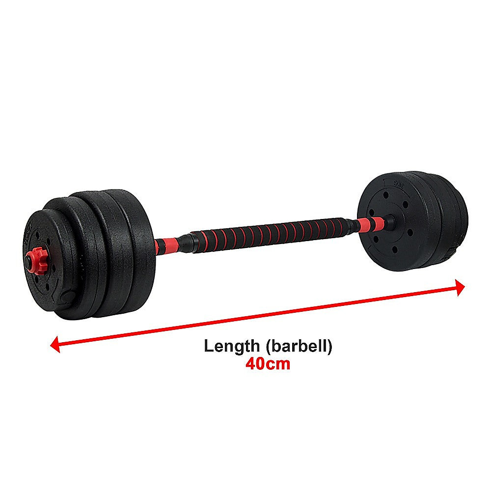 40kg Adjustable Rubber Dumbbell Set Barbell Home GYM Exercise Weights