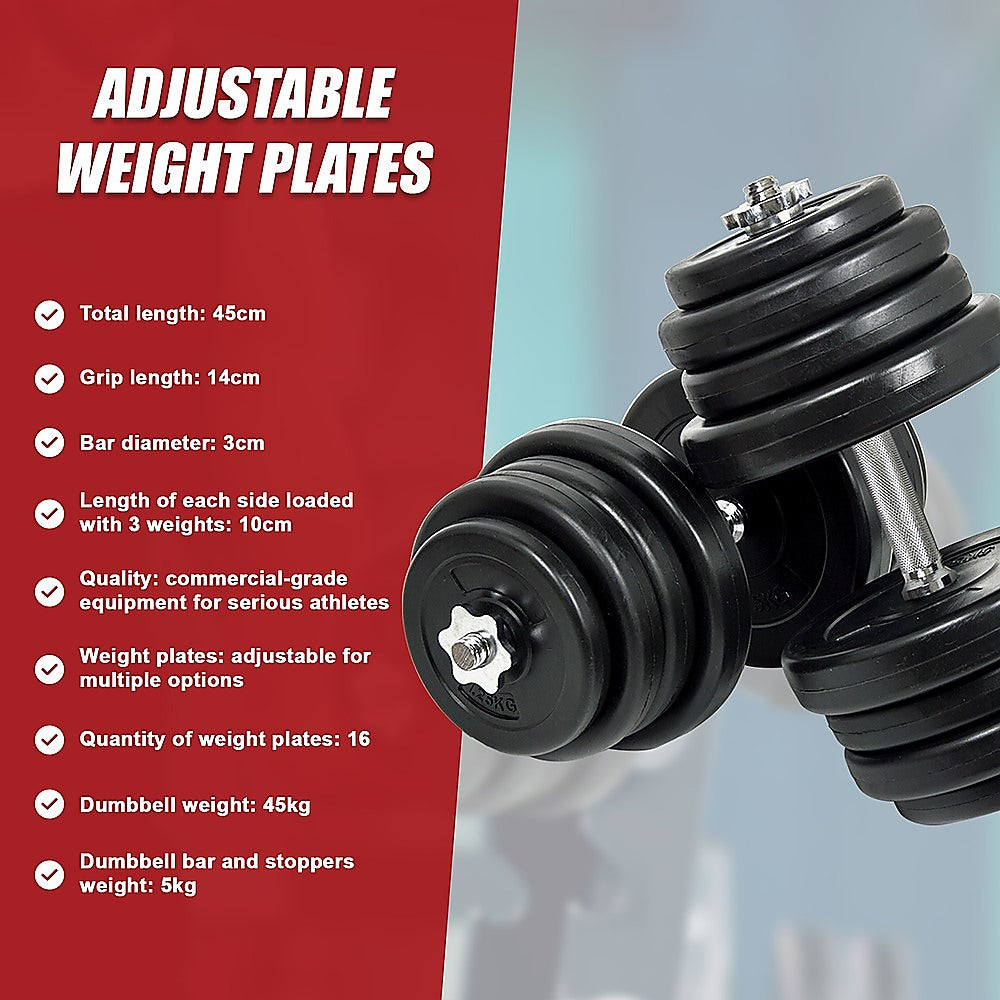 50KG Dumbbell Adjustable Weight Set